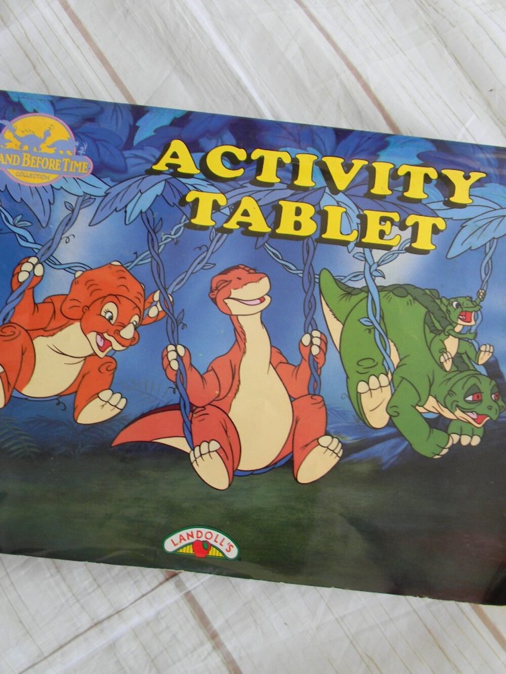 VINTAGE RARE LAND BEFORE TIME HUGE XL ACTIVITY TABLET COLORING BOOK 95% UNUSED